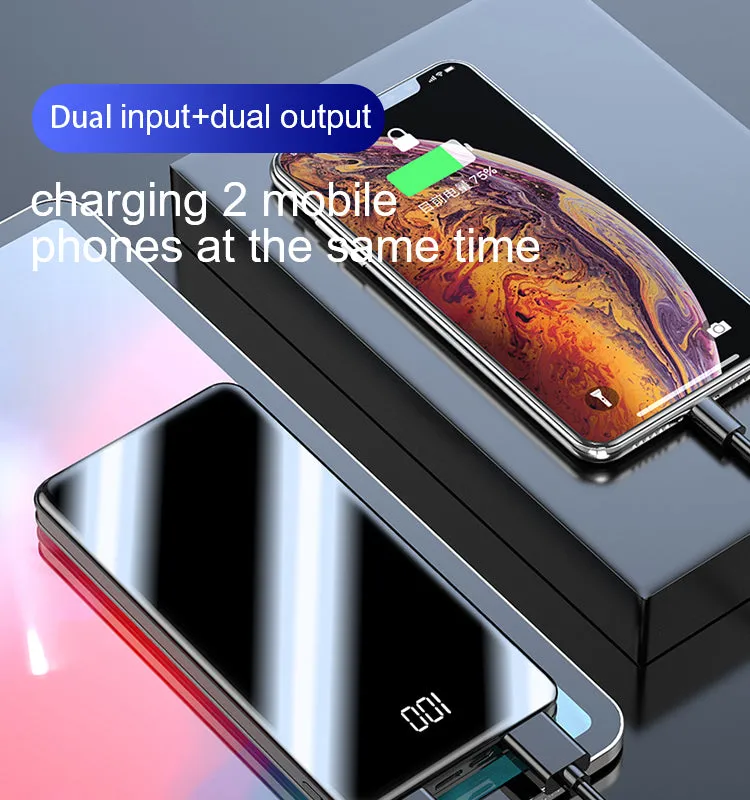 10,000mAh High Capacity Power Bank with Digital Display and Super Slim Design for Portable Charging