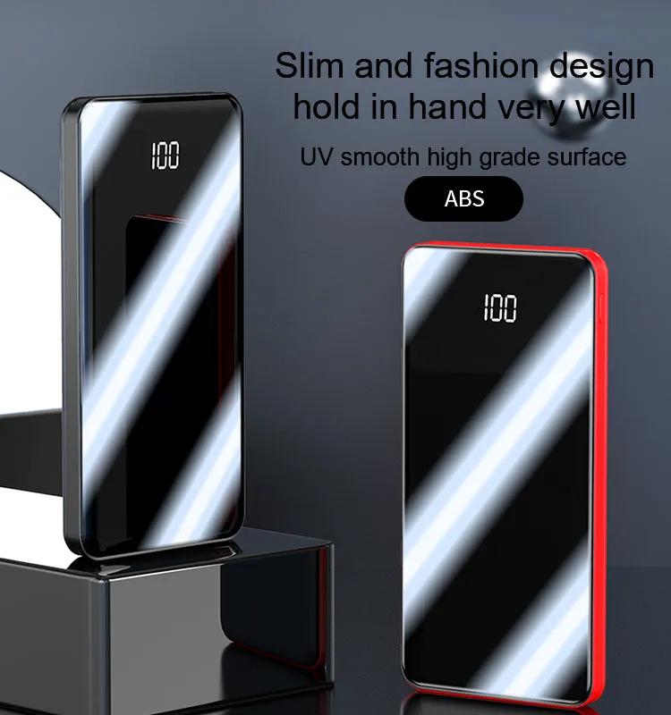 10,000mAh High Capacity Power Bank with Digital Display and Super Slim Design for Portable Charging