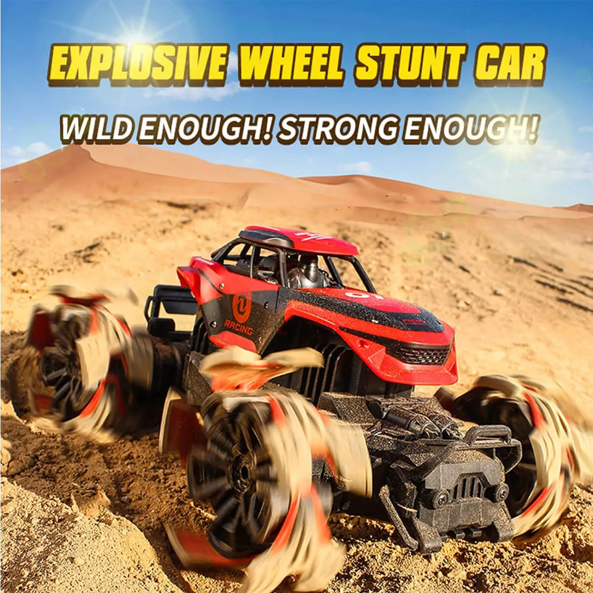 1/12 Remote Control Car 2.4G 4WD Monster Off-Road Climbing Truck RC Stunt Car With Explosive Wheel