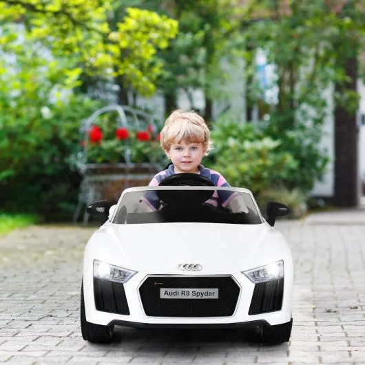 12 V Audi R8 Spyder Licensed Electric Kids Riding Car-White