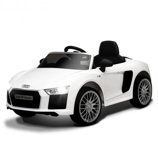 12 V Audi R8 Spyder Licensed Electric Kids Riding Car-White