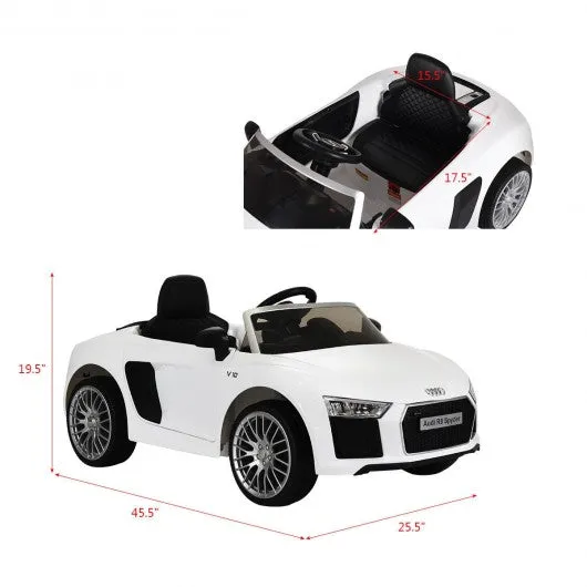 12 V Audi R8 Spyder Licensed Electric Kids Riding Car-White