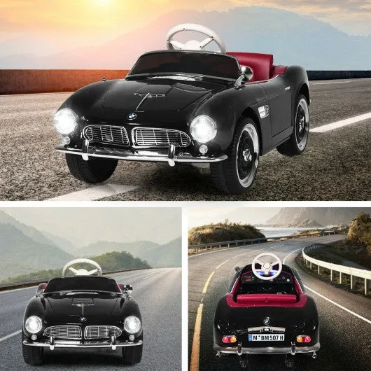 12 V BMW 507 Licensed Electric Kids Ride On Retro Car-Black