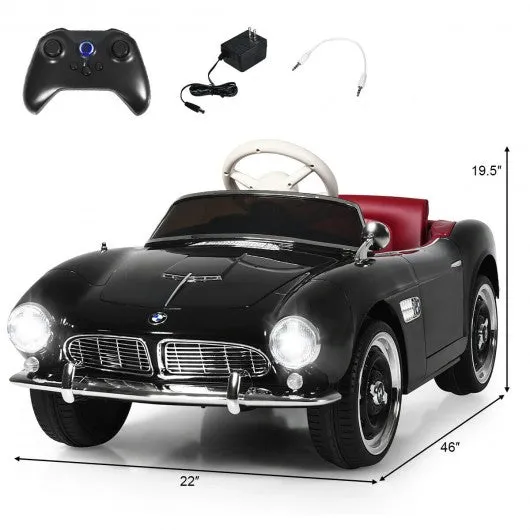 12 V BMW 507 Licensed Electric Kids Ride On Retro Car-Black