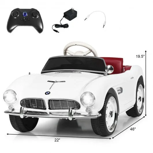 12 V BMW 507 Licensed Electric Kids Ride On Retro Car-White