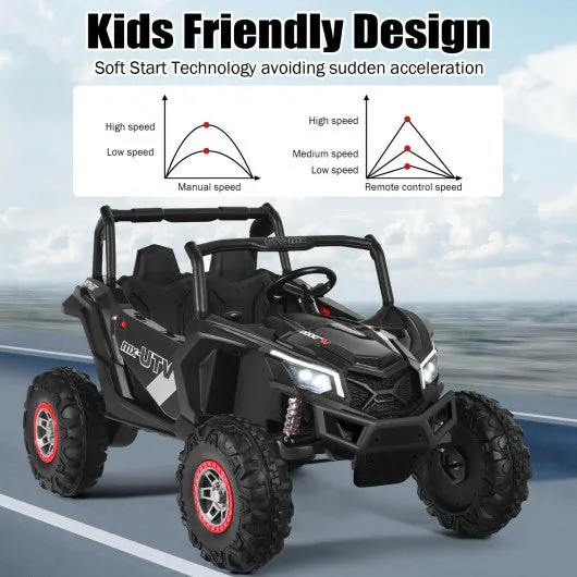 12 V Electric Kids Ride-On Car 2-Seater SUV Off-Road UTV with Remote-Black