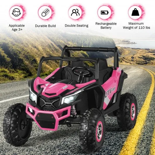 12 V Electric Kids Ride-On Car 2-Seater SUV Off-Road UTV with Remote-Pink