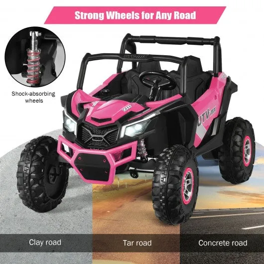 12 V Electric Kids Ride-On Car 2-Seater SUV Off-Road UTV with Remote-Pink