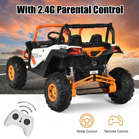 12 V Electric Kids Ride-On Car 2-Seater SUV Off-Road UTV with Remote-White