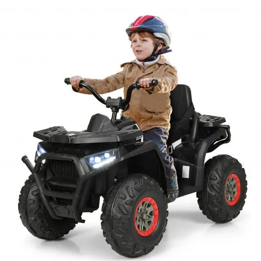 12 V Kids Electric 4-Wheeler ATV Quad with MP3 and LED Lights-Black