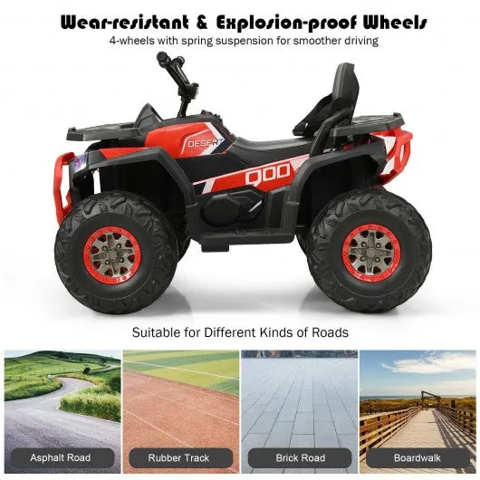 12 V Kids Electric 4-Wheeler ATV Quad with MP3 and LED Lights-Red