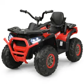 12 V Kids Electric 4-Wheeler ATV Quad with MP3 and LED Lights-Red