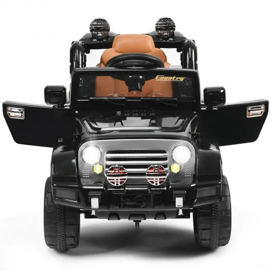 12 V Kids Ride on Truck with MP3   LED Lights-Black