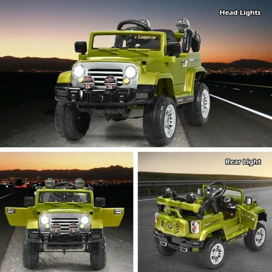 12 V Kids Ride on Truck with MP3   LED Lights-Green