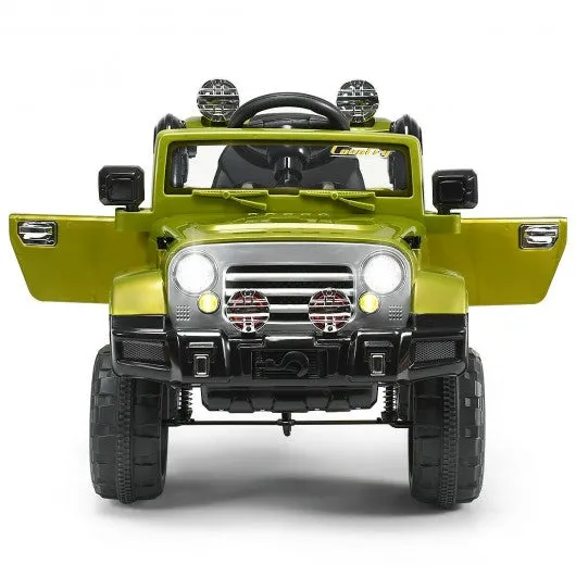 12 V Kids Ride on Truck with MP3   LED Lights-Green