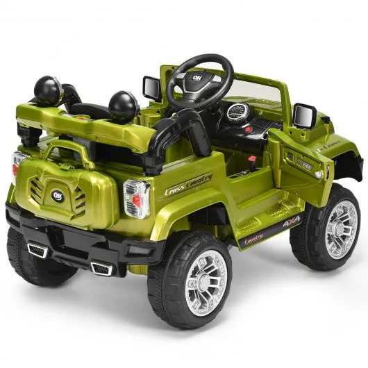 12 V Kids Ride on Truck with MP3   LED Lights-Green