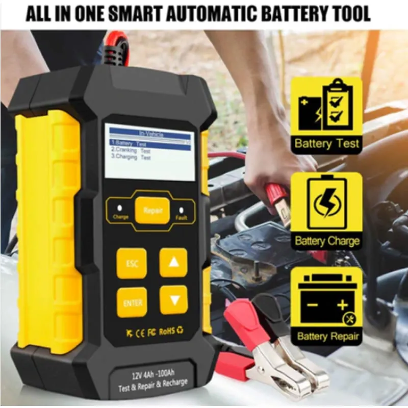 12V 4Ah-100Ah Car Recharge, Test And Repair Battery Tester Kw510 Ng-58