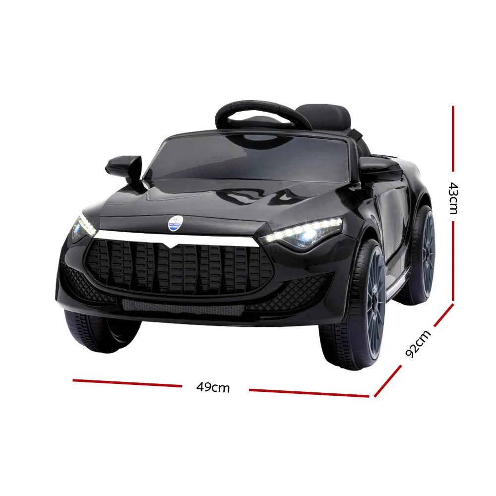 12V Black Electric Kids Ride On Car, Horn, Music, Remote - Rigo