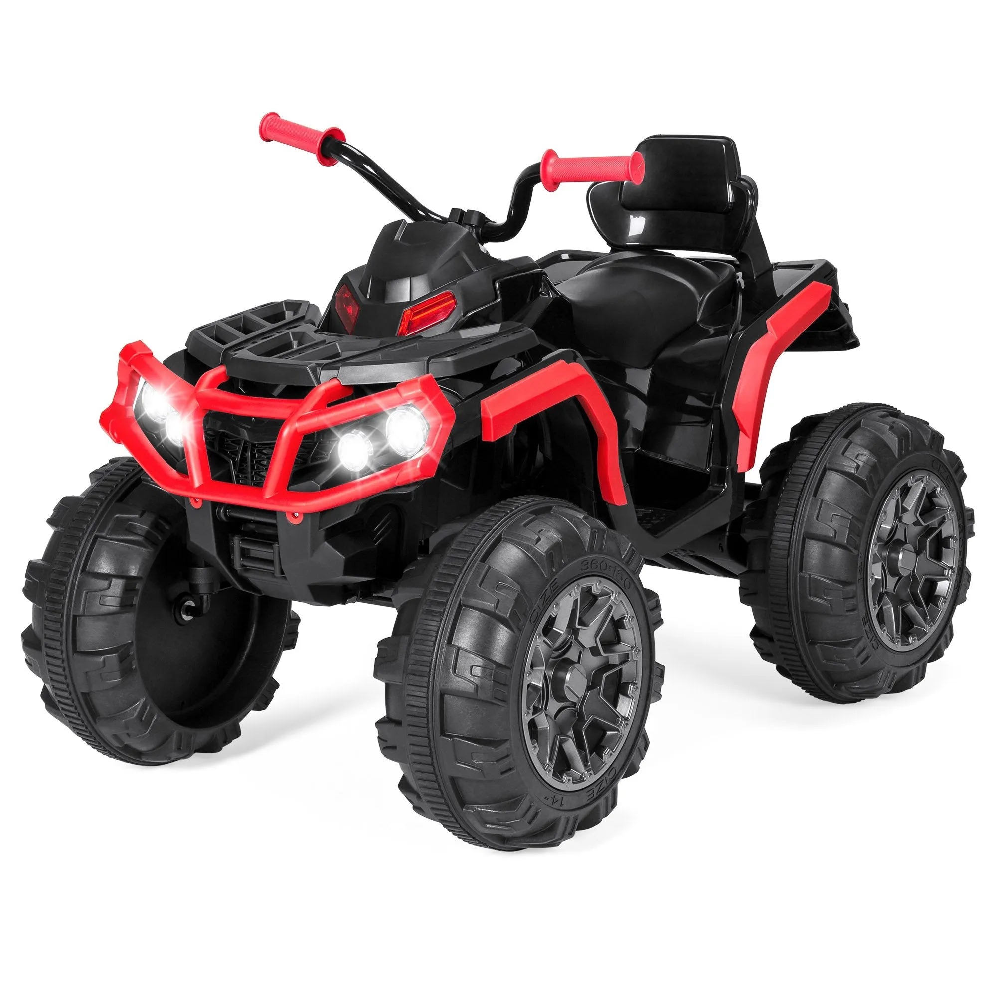 12V Kids 4-Wheeler Quad ATV Ride-On Car w/ 3.7mph Max, Headlights, AUX