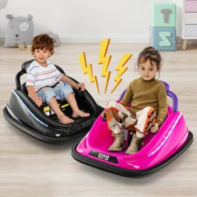 12V Kids Bumper Car Ride on Toy with Remote Control and 360 Degree Spin Rotation-Black