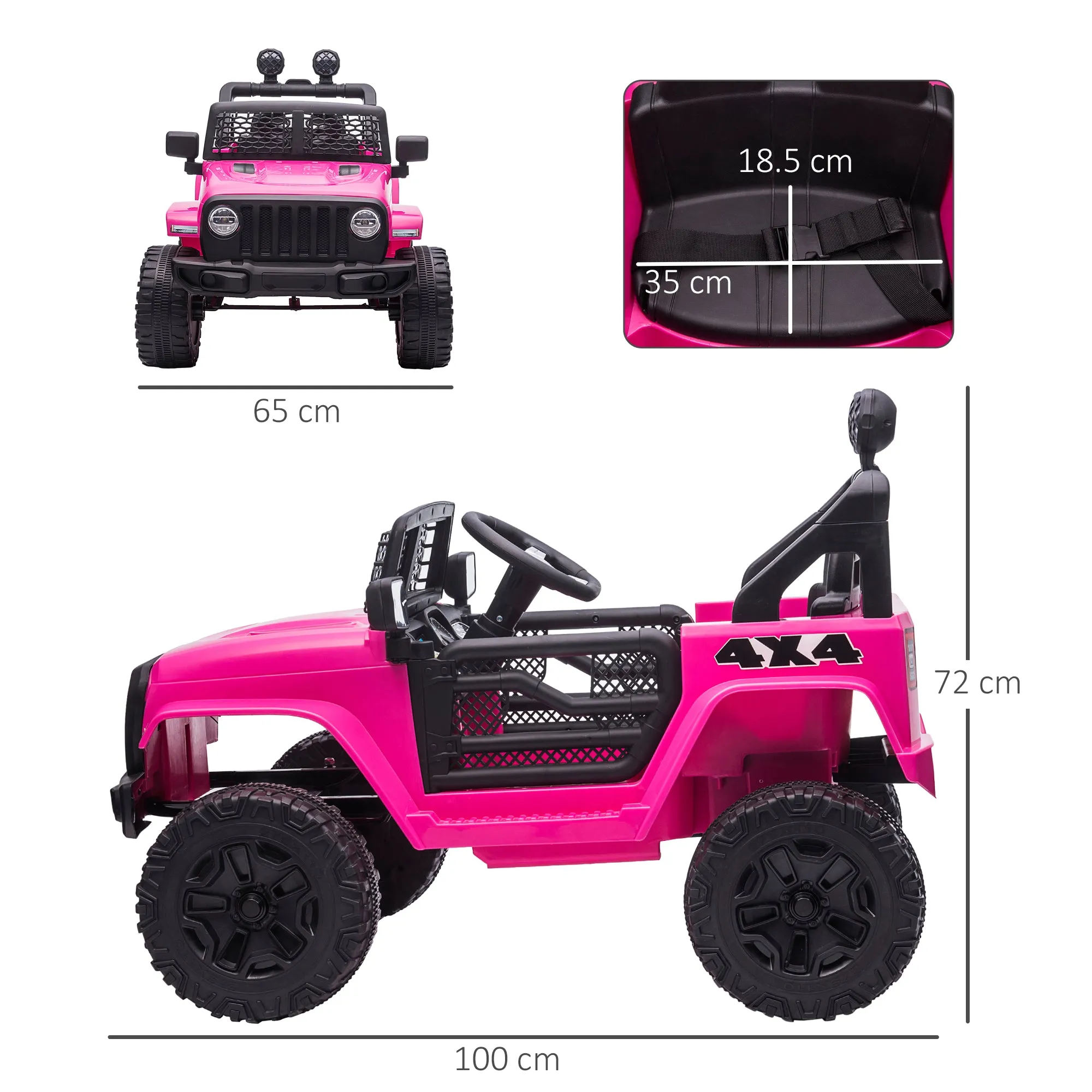 12V Kids Electric Ride On Car Truck Off-road Toy W/ Remote Control Pink