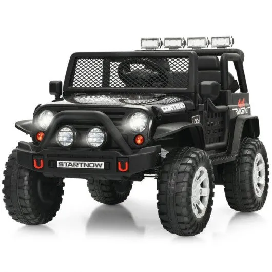 12V Kids Remote Control Electric  Ride On Truck Car with Lights and Music -Black