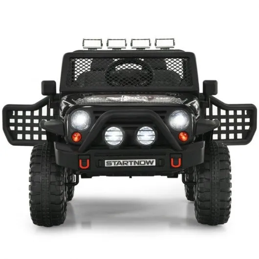 12V Kids Remote Control Electric  Ride On Truck Car with Lights and Music -Black