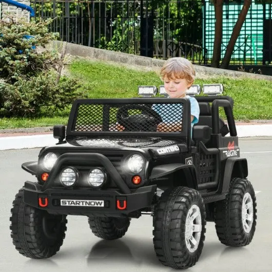 12V Kids Remote Control Electric  Ride On Truck Car with Lights and Music -Black