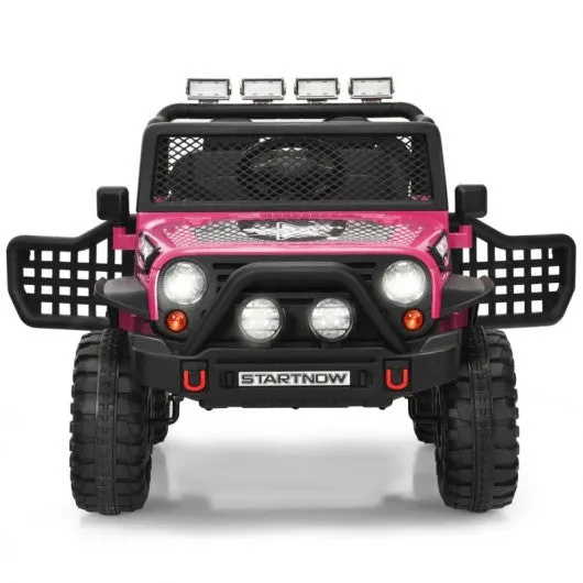 12V Kids Remote Control Electric  Ride On Truck Car with Lights and Music -Pink