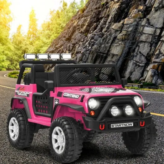 12V Kids Remote Control Electric  Ride On Truck Car with Lights and Music -Pink