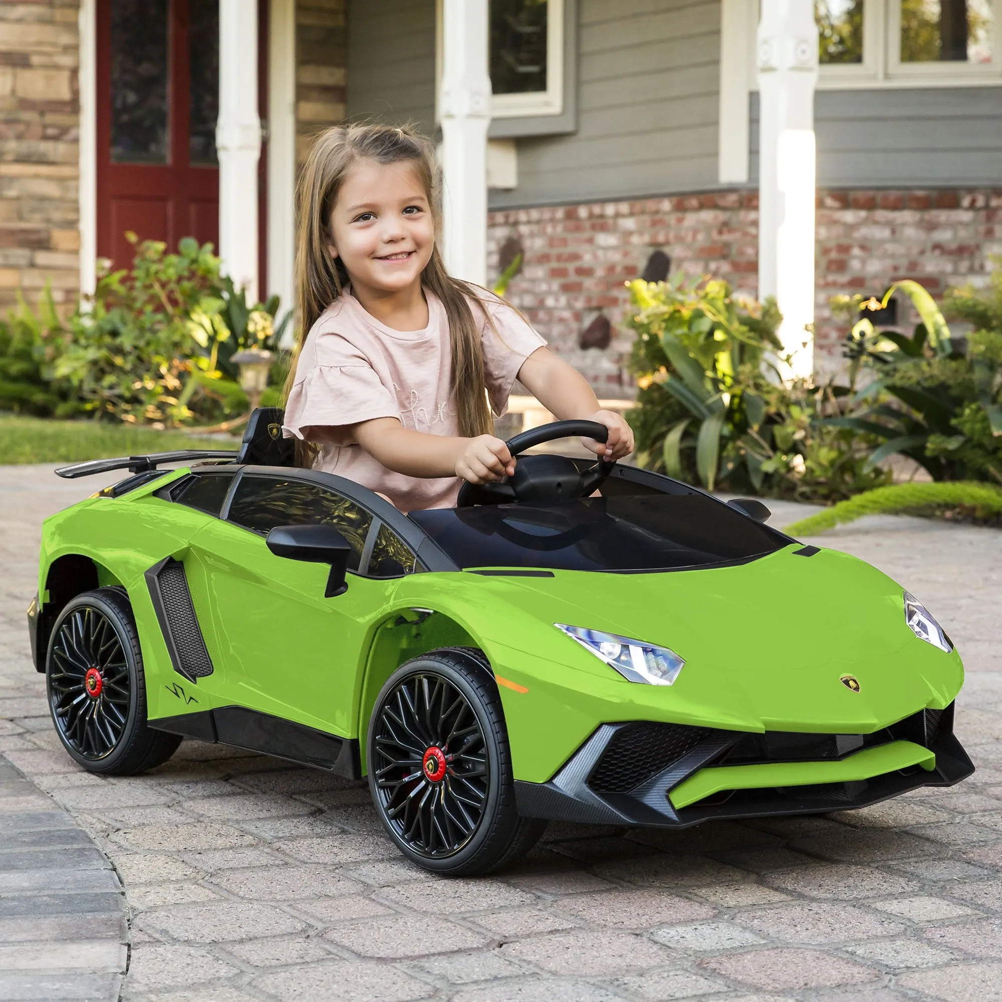 12V Kids Ride-On Lamborghini Aventador SV Sports Car Toy w/ Parent Control