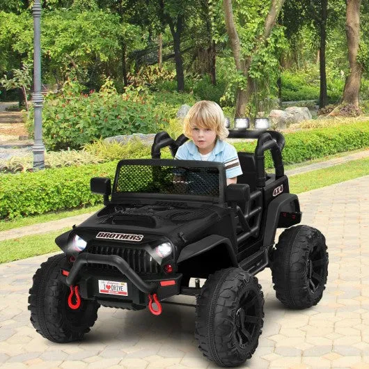 12V Kids Ride On Truck RC Motorized Car with Spring Suspension and MP3 -Black