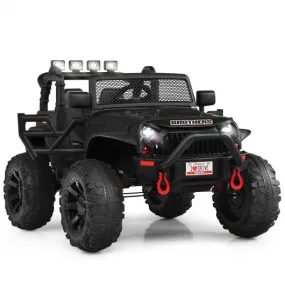 12V Kids Ride On Truck RC Motorized Car with Spring Suspension and MP3 -Black