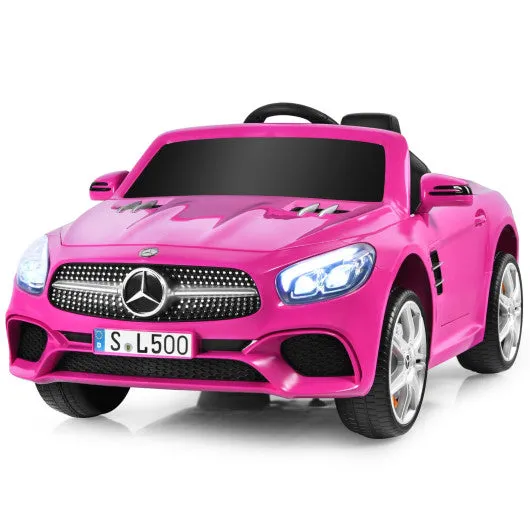 12V Mercedes-Benz SL500 Licensed Kids Ride On Car with Remote Control-Pink