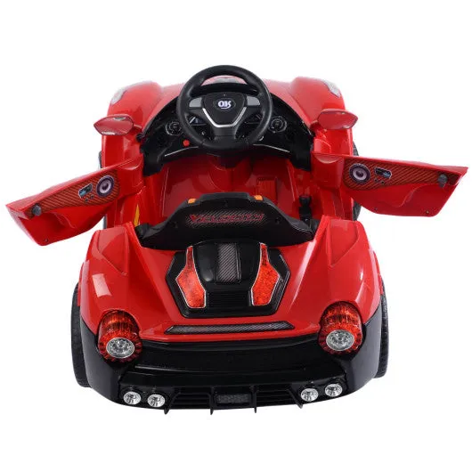 12V RC LED Lights Battery Powered Kids Riding Car-Red