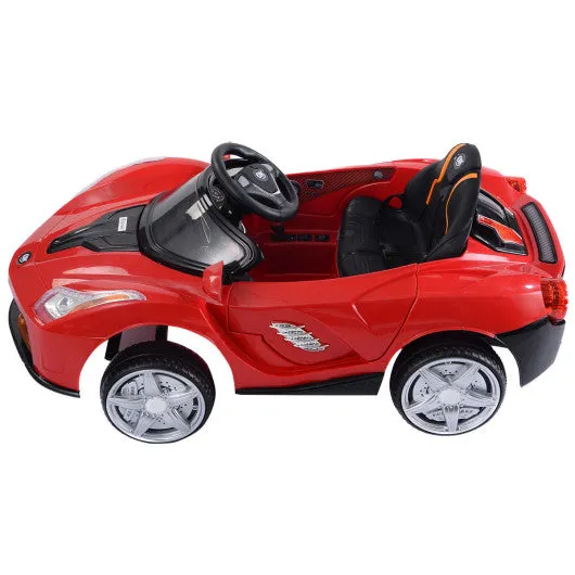 12V RC LED Lights Battery Powered Kids Riding Car-Red