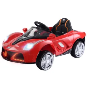 12V RC LED Lights Battery Powered Kids Riding Car-Red