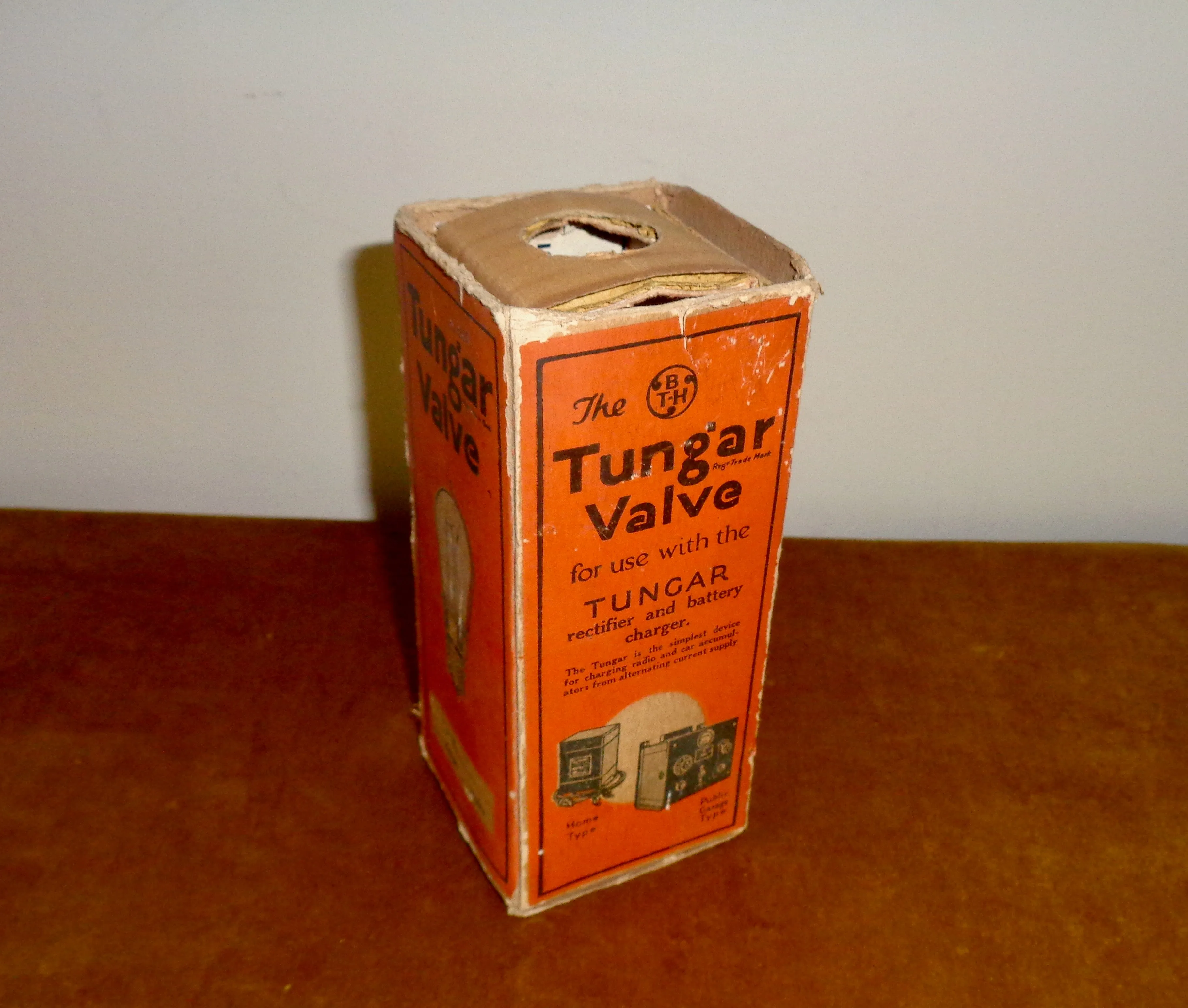 1920s Boxed Tungar Rectifier Valve Made by British Thomson Houston (BTH)