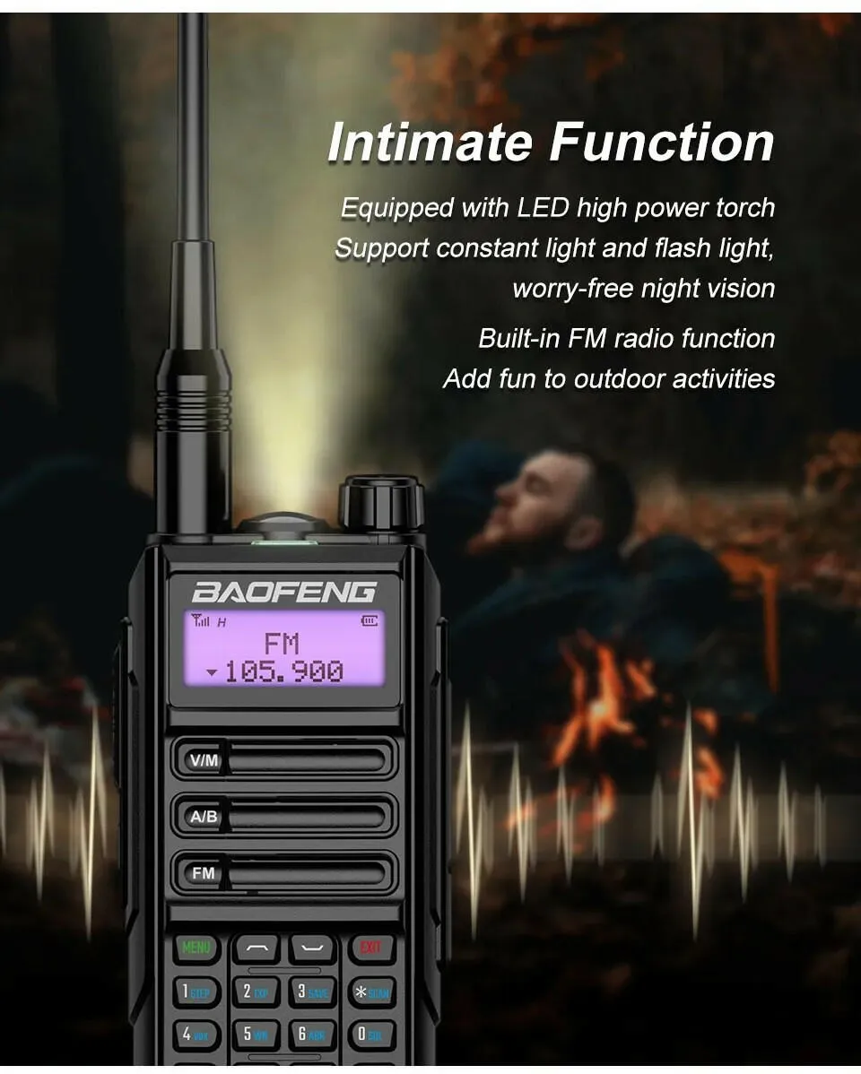 2022 BAOFENG Radio UV-16 PLUS Rainproof High Power Walkie Talkie VHF&UHF Long Range FM Portable Transceiver 2 Way Ham Radios New