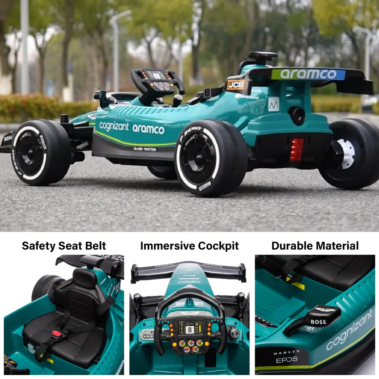 2025 Licensed Aston Martin F1 Car 12V Ride On Car 1 Seater For Kids | 1 Seater | LED Lights | Remote | Music | Ages 3-8