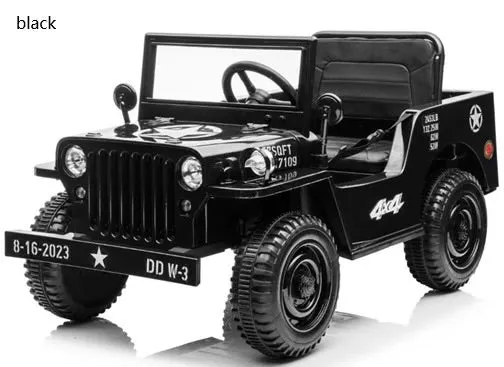 2025 Military / Army 12V Willy Jeep Style Truck Upgraded | 1 Seater Kids Ride-On Car| Leather Seats | Rubber Tires | Remote | 2 Colours