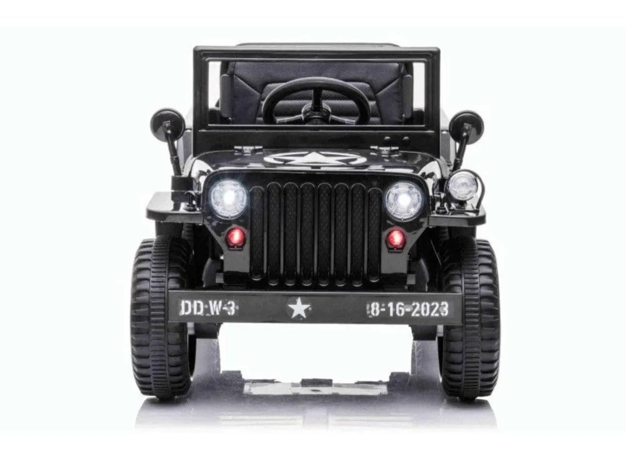 2025 Military / Army 12V Willy Jeep Style Truck Upgraded | 1 Seater Kids Ride-On Car| Leather Seats | Rubber Tires | Remote | 2 Colours