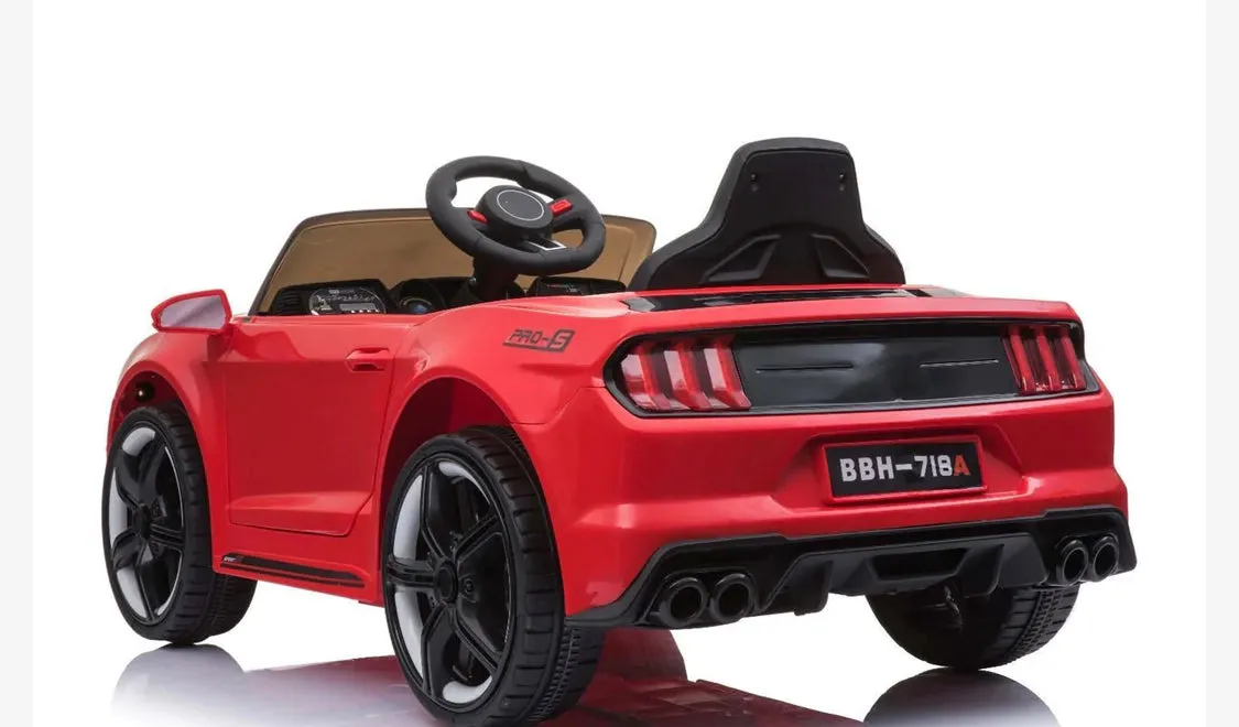 2025 Mustang Style Kids Ride-On Car | 12V | Leather Seat | Rubber Tires | Upgraded 1 Seater | Remote