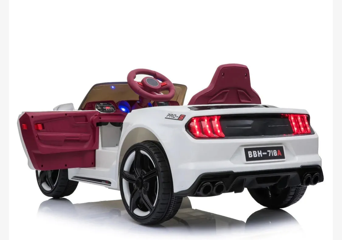 2025 Mustang Style Kids Ride-On Car | 12V | Leather Seat | Rubber Tires | Upgraded 1 Seater | Remote