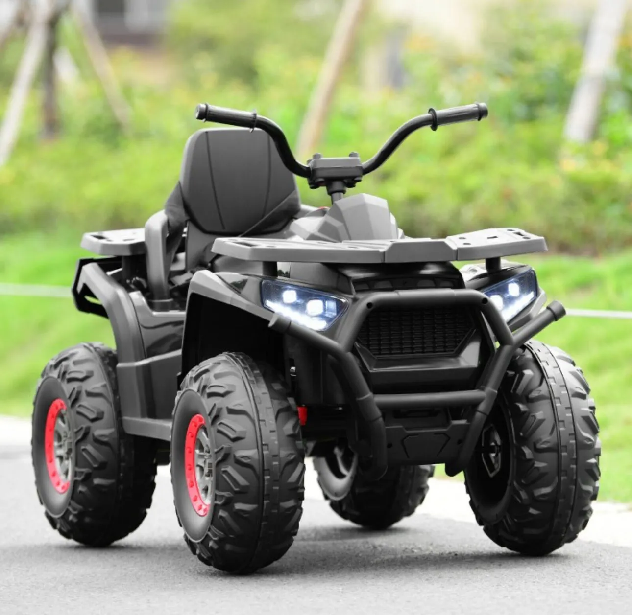 2025 Upgraded 12V ATV 4 Wheeler Ride On Toy / Car 1 Seater | LED Lights | 2 Speeds | Seat Belt | 4 Wheel Suspension | Push To Start | USB Ready | Big 1 Seater