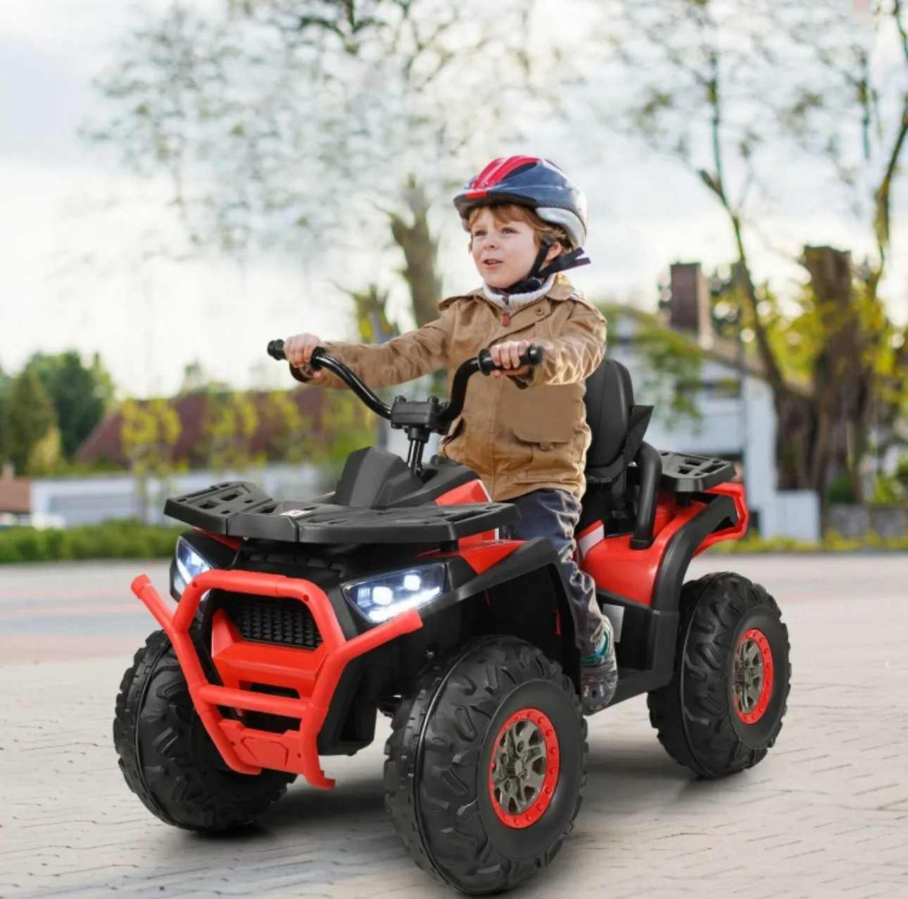 2025 Upgraded 12V ATV 4 Wheeler Ride On Toy / Car 1 Seater | LED Lights | 2 Speeds | Seat Belt | 4 Wheel Suspension | Push To Start | USB Ready | Big 1 Seater