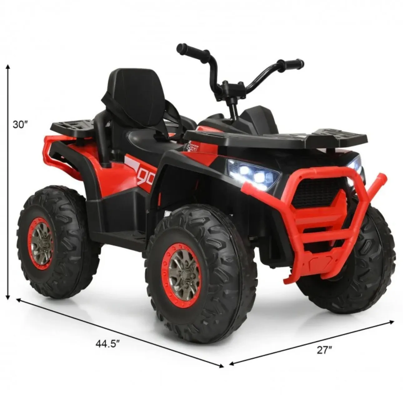 2025 Upgraded 12V ATV 4 Wheeler Ride On Toy / Car 1 Seater | LED Lights | 2 Speeds | Seat Belt | 4 Wheel Suspension | Push To Start | USB Ready | Big 1 Seater