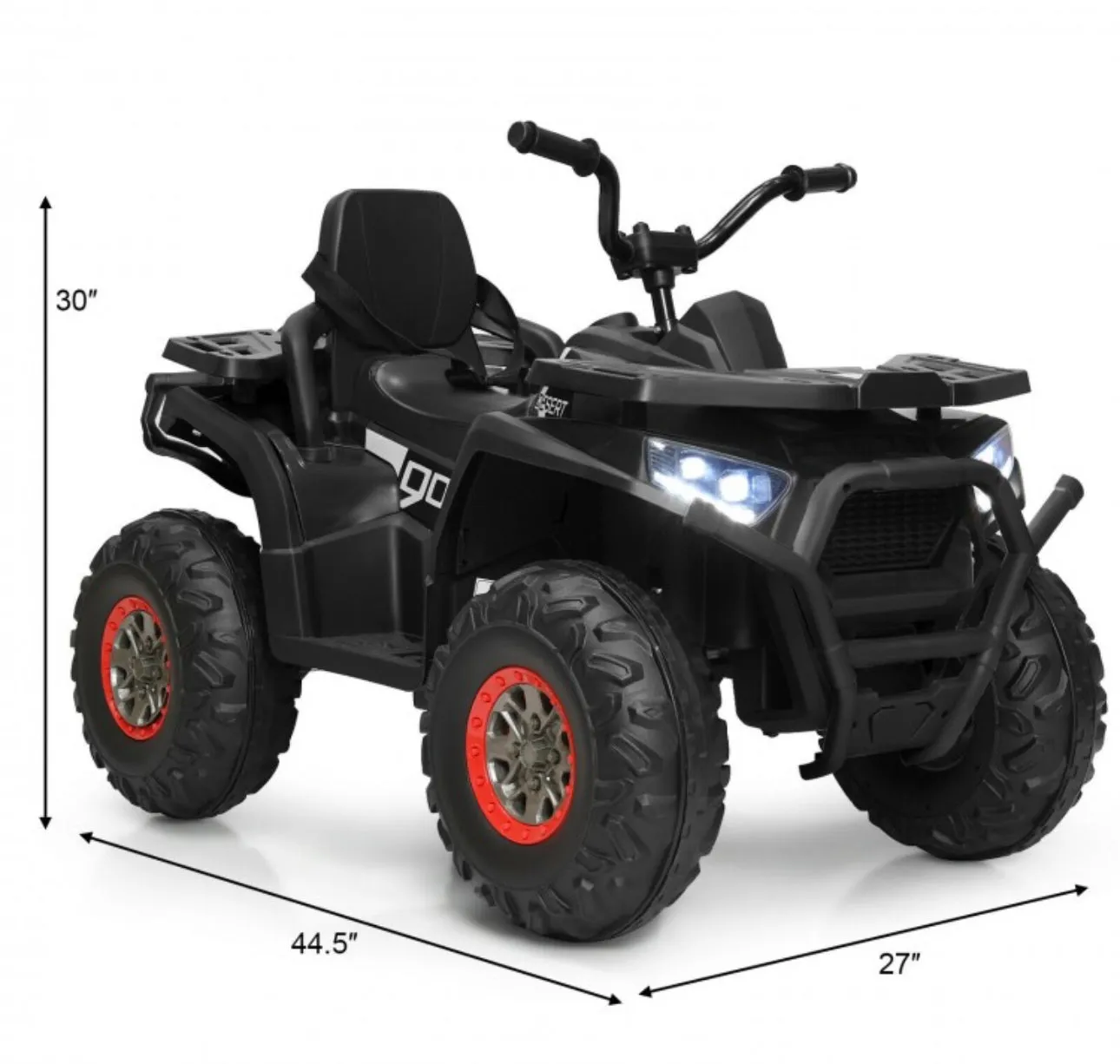 2025 Upgraded 12V ATV 4 Wheeler Ride On Toy / Car 1 Seater | LED Lights | 2 Speeds | Seat Belt | 4 Wheel Suspension | Push To Start | USB Ready | Big 1 Seater