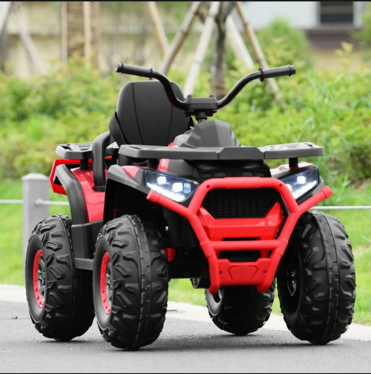 2025 Upgraded 12V ATV 4 Wheeler Ride On Toy / Car 1 Seater | LED Lights | 2 Speeds | Seat Belt | 4 Wheel Suspension | Push To Start | USB Ready | Big 1 Seater