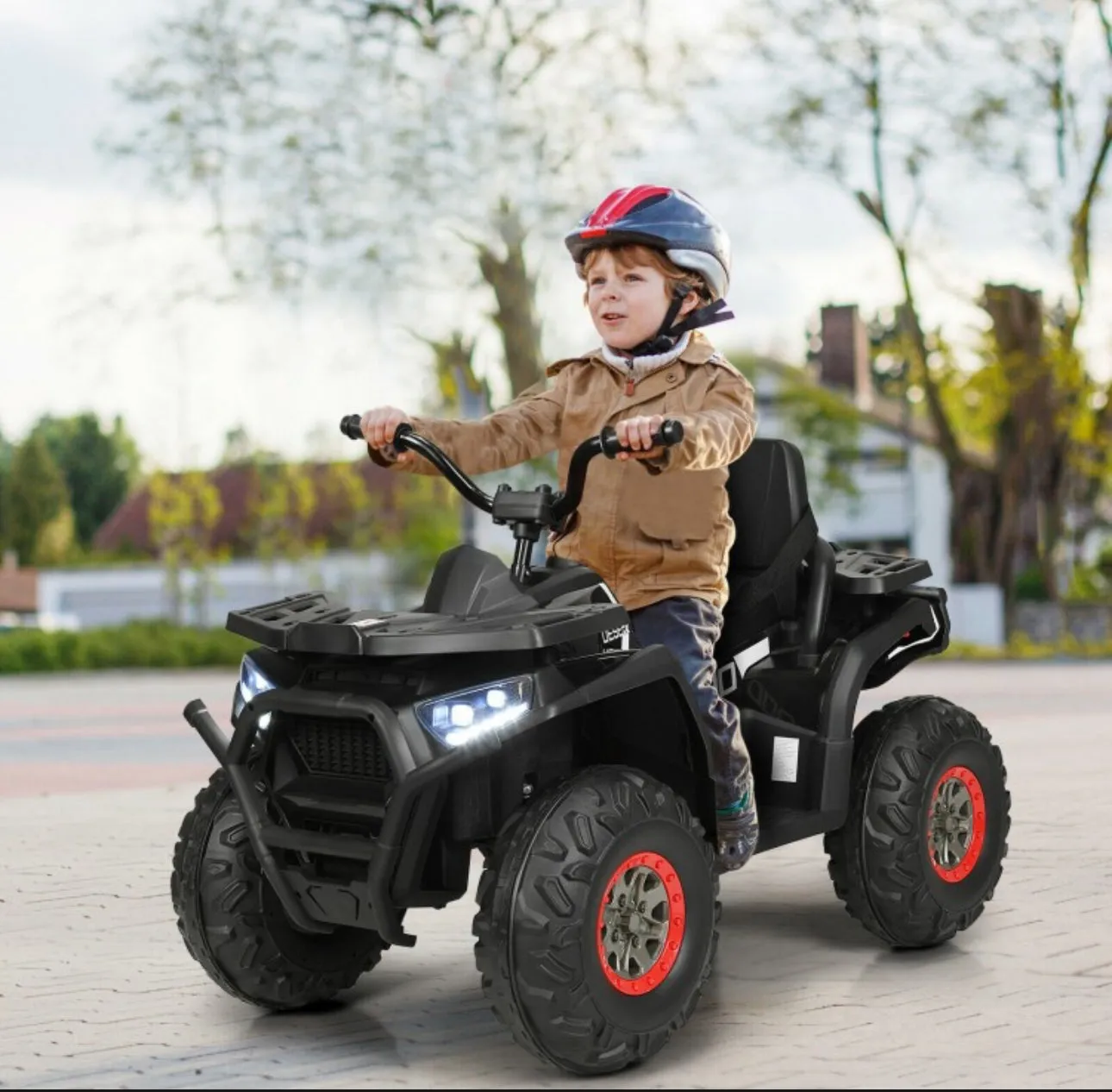 2025 Upgraded 12V ATV 4 Wheeler Ride On Toy / Car 1 Seater | LED Lights | 2 Speeds | Seat Belt | 4 Wheel Suspension | Push To Start | USB Ready | Big 1 Seater